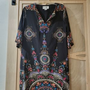 Nicole Miller Studio shift dress.  Size LG.  Silk-like feel.
